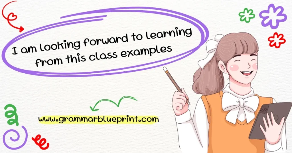 I am looking forward to learning from this class examples